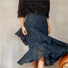 Flounced Midi Lace Skirt