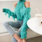 Cold-shoulder Fringed Sweatshirt