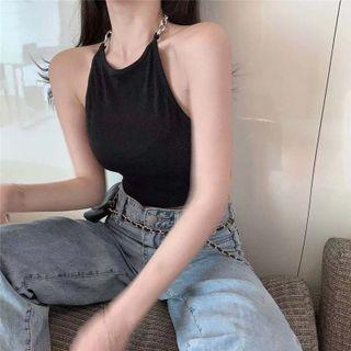 Halter Neck Top Black - One Size