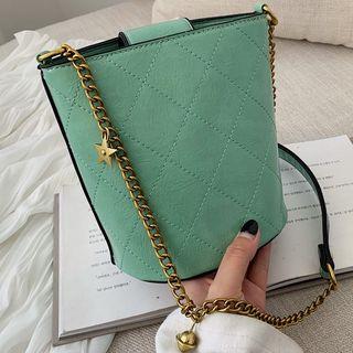 Stitched Bucket Bag With Chain Strap