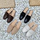 Banded Pleather Loafer Mules