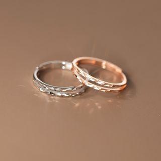 Textured Layered Sterling Silver Open Ring