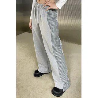 Knit-panel Wide-leg Sweatpants