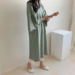 Bell-sleeve Long T-shirt Dress