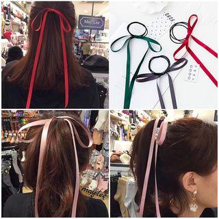 Bead Ribbon Bow Hair Tie