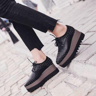 Studded Platform Lace-up Shoes