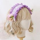 Lace Headband / Hair Clip Headband - Hair Clip - Purple - One Size