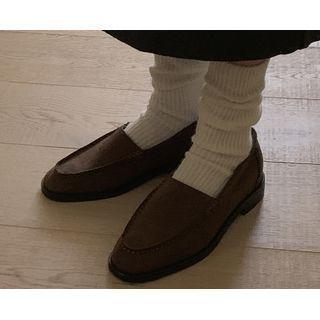 Stitched Suedette Loafers