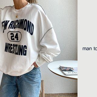 Letter Print Stitched Sweatshirt