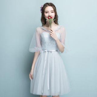 Plain Sleeveless / Off Shoulder/ Elbow Sleeve Bridesmaid Dress