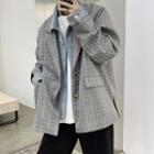 Mock Two-piece Check Jacket