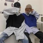 Couple Matching Striped Shirt / Knit Vest