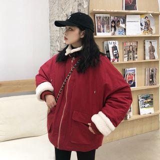 Collared Fleece Long-sleeve Zip Jacket