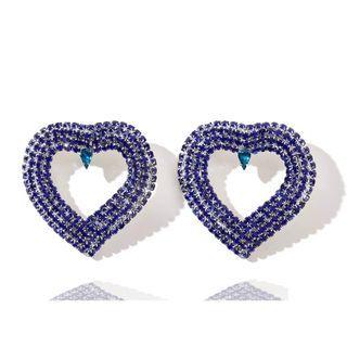 Heart Rhinestone Alloy Earring 1 Pair - Blue - One Size