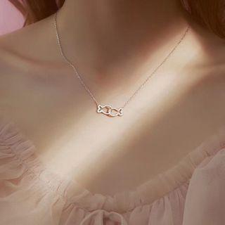 Fish Pendant Sterling Silver Necklace Silver - One Size