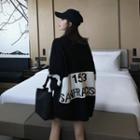 Lettering Oversize Sweater Black - One Size