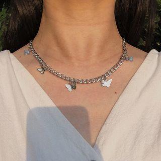 Alloy Butterfly Choker 1 Pc - As Shown In Figure - One Size
