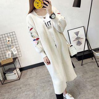 Long Embroidered Cardigan