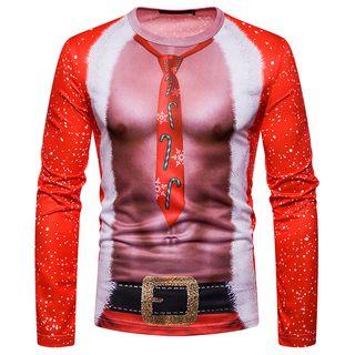 Long-sleeve Muscle Print T-shirt