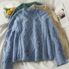 Distressed Argyle Loose Sweater