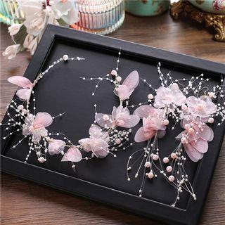 Set : Floral Hair Band + Drop Earring