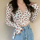 Flora Print Wrap Knit Top Floral - One Size