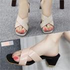 Cross-strap Block-heel Mules (petite Size)
