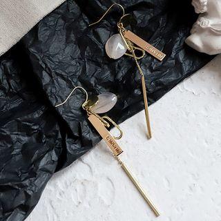 Faux Crystal Alloy Bar Fringed Earring 1 Pair - One Size