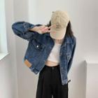 Washed Denim Button-up Oversize Jacket Blue - One Size