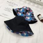 Plaid Reversible Bucket Hat Black - One Size