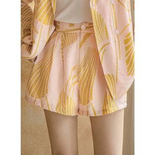 Printed High-waist Shorts