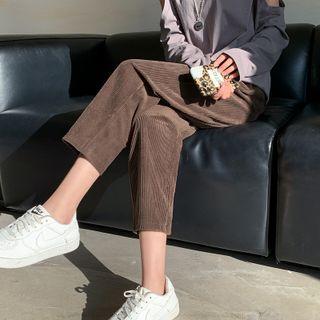 High-waist Cropped Corduroy Pants