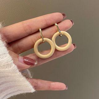 Geometric Drop Earring Stud Earring - 1 Pair - Off-white - One Size