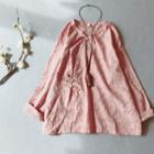 Long-sleeve Frog Button Tunic Top
