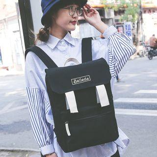 Letter Embroidered Canvas Backpack