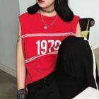 Number Print Sleeveless T-shirt