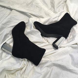 Metallic-heel Short Boots