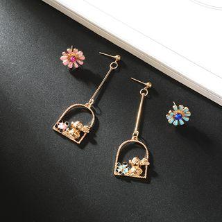 Non-matching Rabbit & Flower Earring