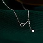 Infinity Pendant Necklace 1 Pc - Necklace - Silver - One Size