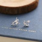 Non-matching 925 Sterling Silver Cupid & Arrow Earring Stud Earring - 1 Pair - Cupid & Arrow - Silver - One Size