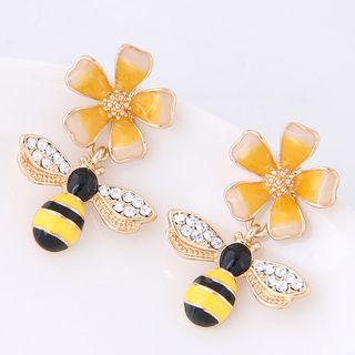 Rhinestone Bee Earring