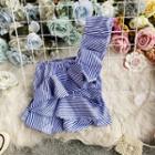 Ruffle-detail Single-shoulder Blouse
