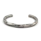 Twisted Stainless Steel Lettering Open Bangle