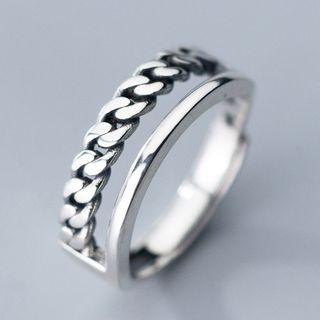 925 Sterling Silver Layered Open Ring Adjustable - S925 Sterling Silver Ring - One Size