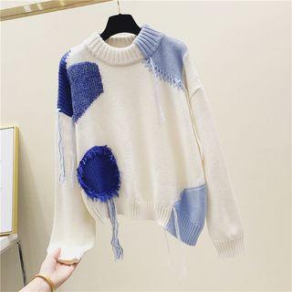 Patterned Fringe Sweater