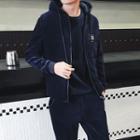 Set: Corduroy Pullover + Sweatpants + Hooded Vest