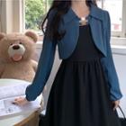 Spaghetti Strap Midi A-line Dress / Cropped Jacket / Set