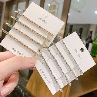 Set Of 4: Rhinestone Hair Pin