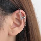 Lightning Alloy Rhinestone Cuff Earring 1 Pair - Cuff Earrings - Lightning - Silver - One Size