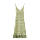 Spaghetti Strap Knit Maxi A-line Dress
